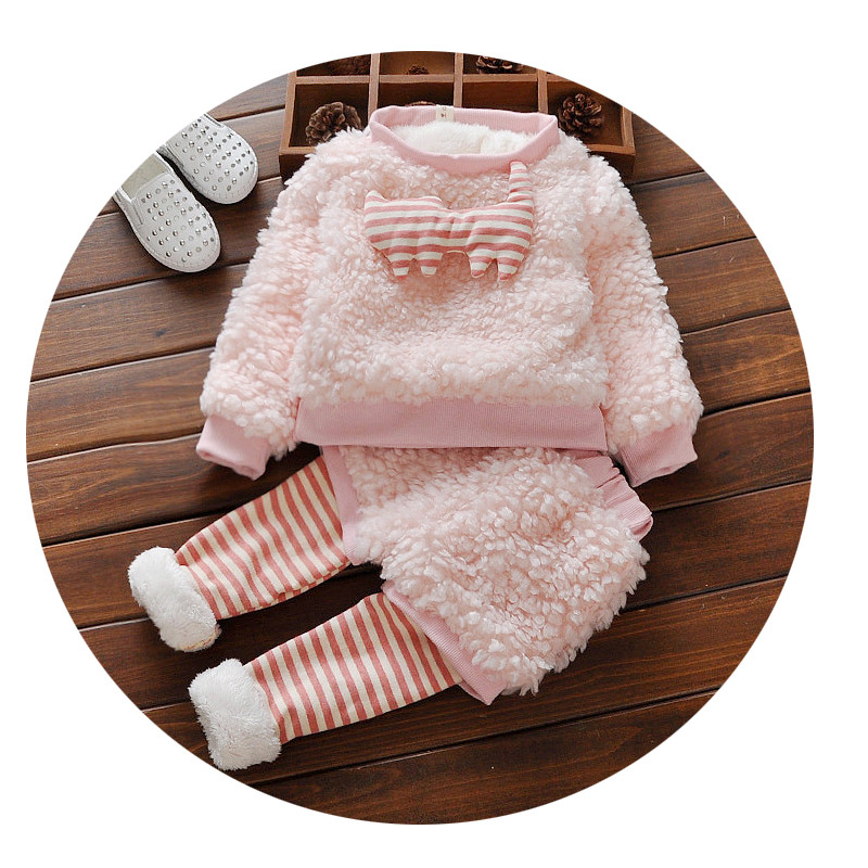Модерен бебешки комплект за момичета в розов цвят