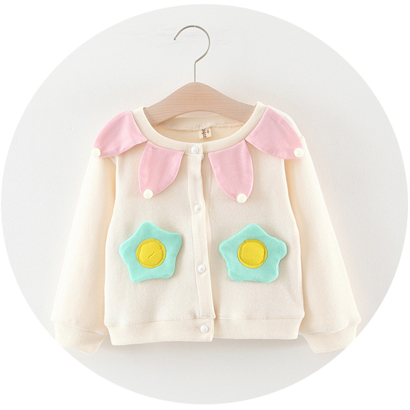 Vestă modernă pentru copii pentru fete cu element 3D în galben, roz și alb