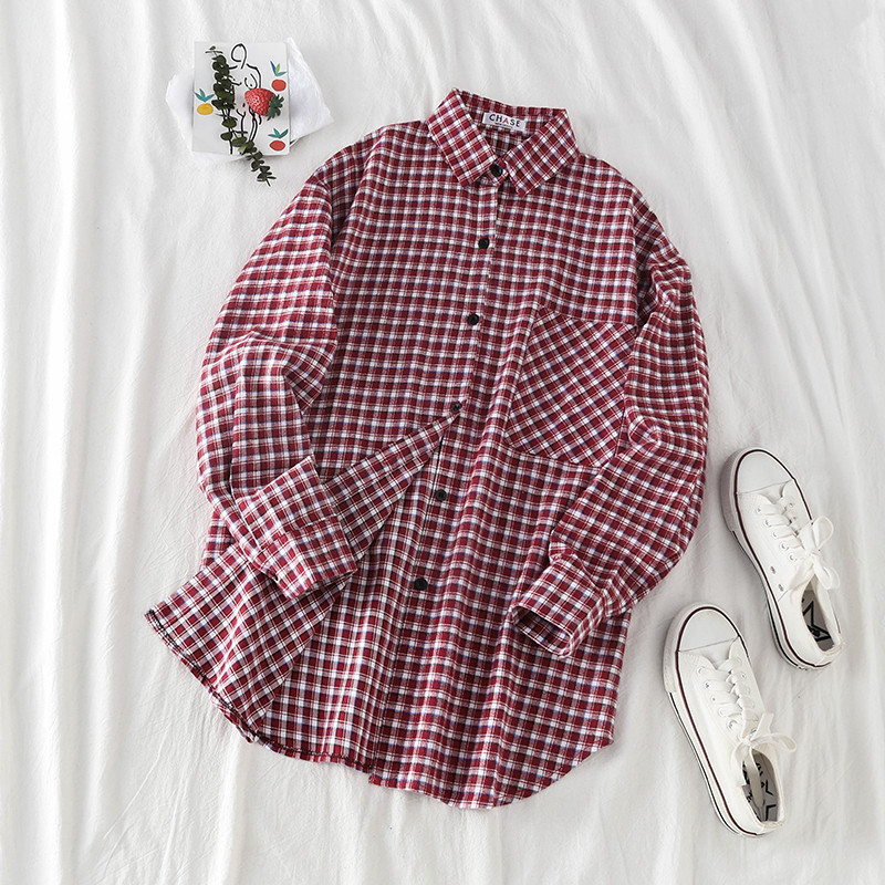 Alkalmi női kockás ing gallérral