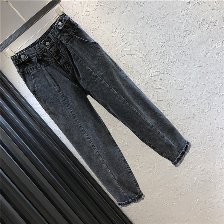 Alkalmi női farmer kék és fekete színben, gumival