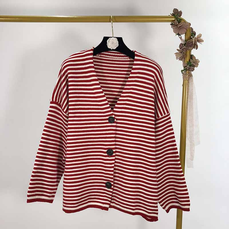 Vesta cu dungi de dama - model larg in doua culori