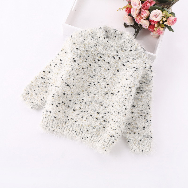 Pulover pentru copii model nou cu guler polo jos pentru fete