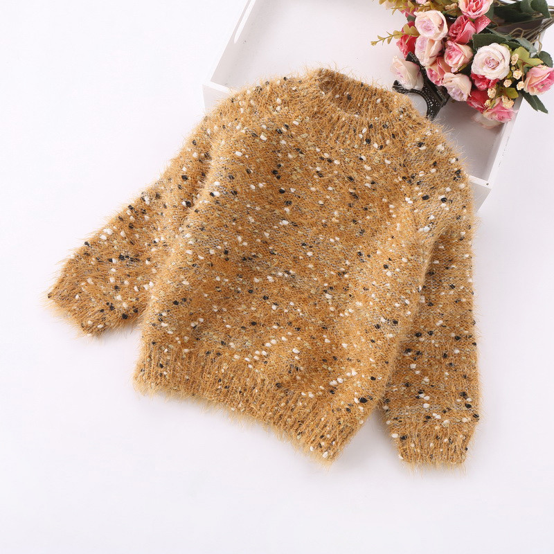 Pulover pentru copii model nou cu guler polo jos pentru fete