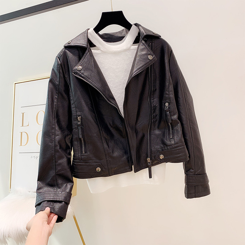 Geaca de piele de dama moderna in trei culori