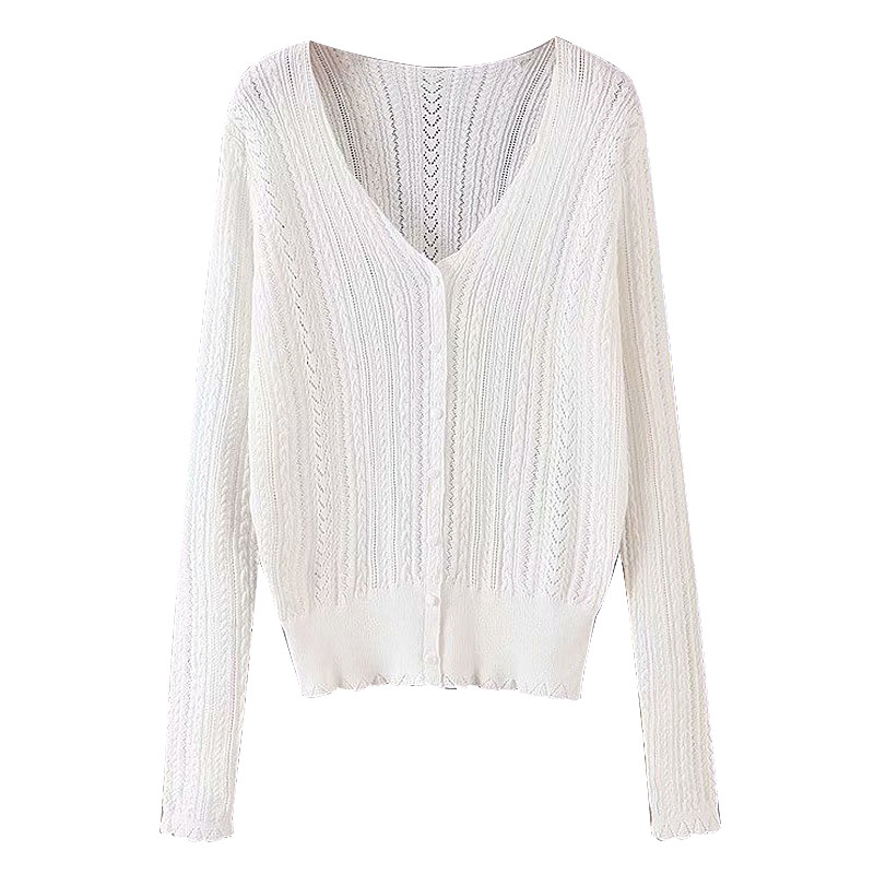 Vékony női mellény gombokkal és spitz nyakkivágással