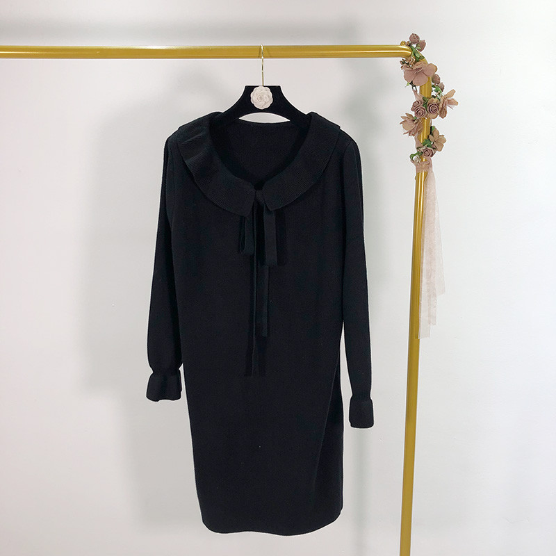 Rochie lunga tricotata in trei culori - model drept