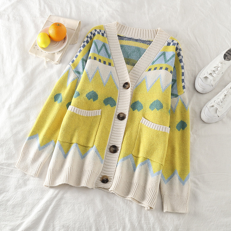 Vesta de dama colorata cu nasturi in doua culori