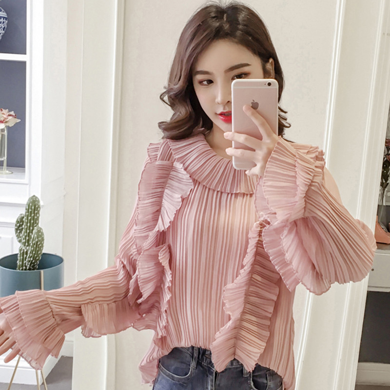 Modern női ing fehér és rózsaszín színben