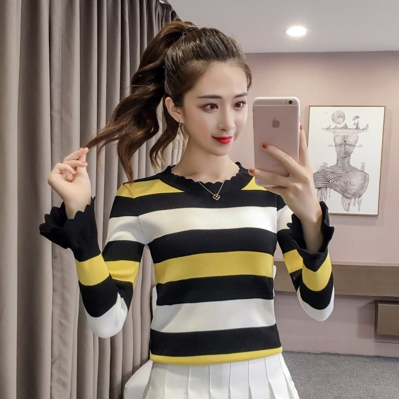 Bluză de damă modernă cu dungi în mai multe culori