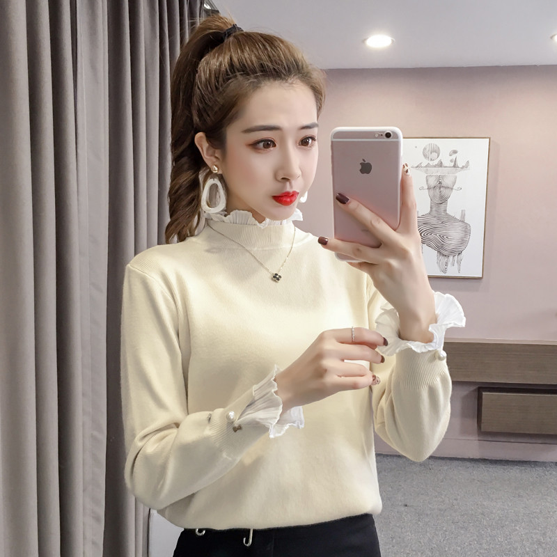 Bluza de dama moderna cu guler inalt in mai multe culori