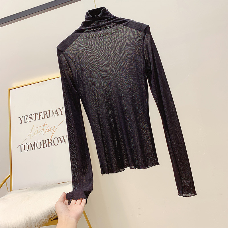 Női blúz magas gallérral több színben