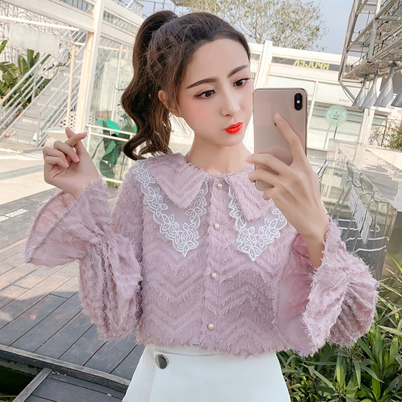 Modern női ing csipkével, három színben