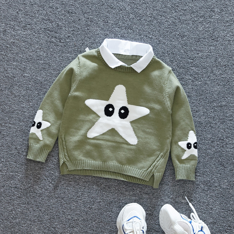 Modern gyerekpulóver három színben, klasszikus gallérral fiúknak