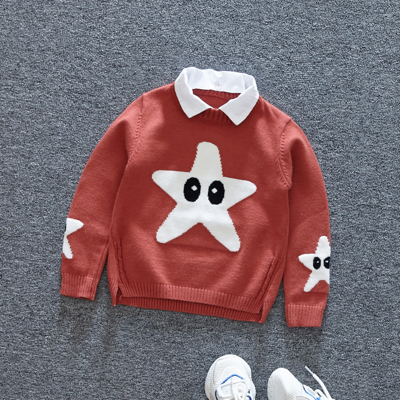 Modern gyerekpulóver három színben, klasszikus gallérral fiúknak