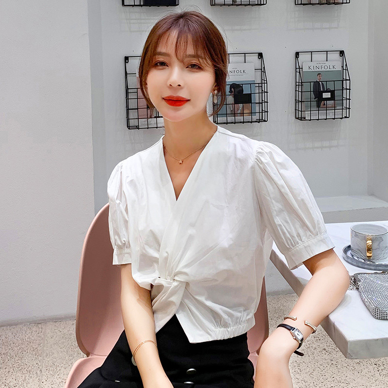 Női modern rövid blúz három színben