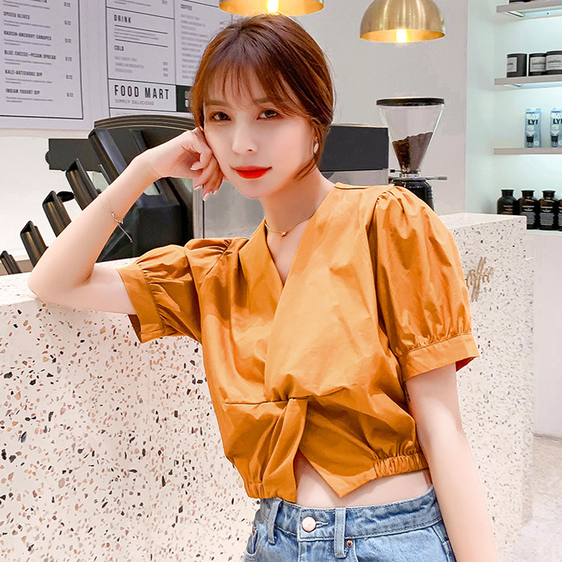 Női modern rövid blúz három színben