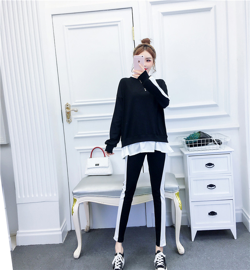 Set zilnic pentru femei din două părți în albastru și negru