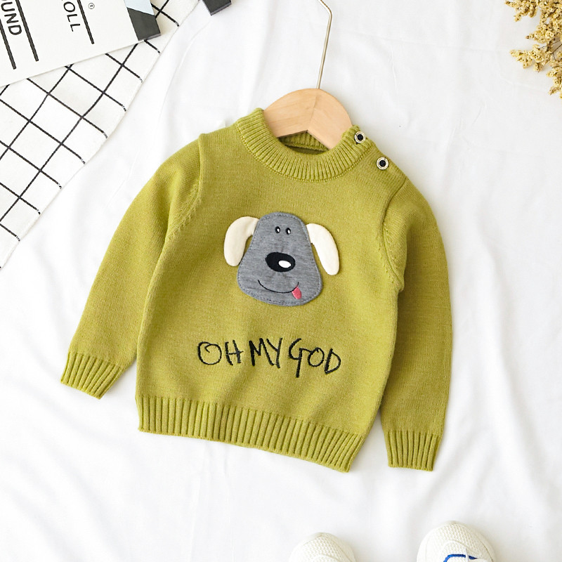 Pulover pentru copii pentru baieti in doua culori cu nasturi si element 3D