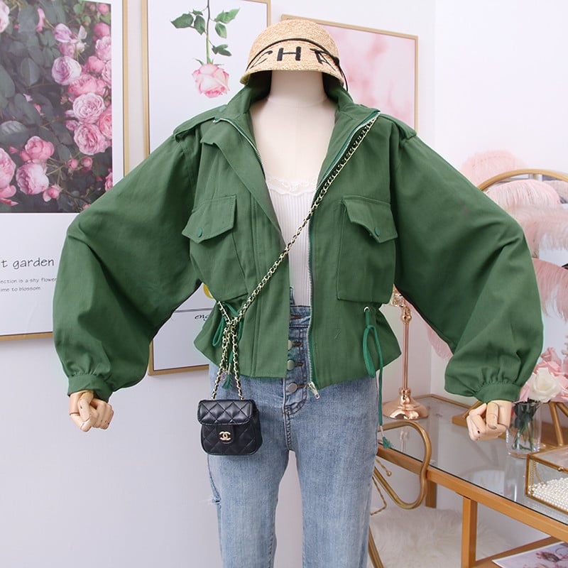 Νέο μοντέλο γυναικείο μππυφάν με τσέπες σε μπεζ, πράσινο και καφέ χρώμα