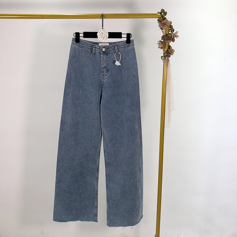 Női hosszú farmer kék és fekete színben, magas derékkal - széles modellel