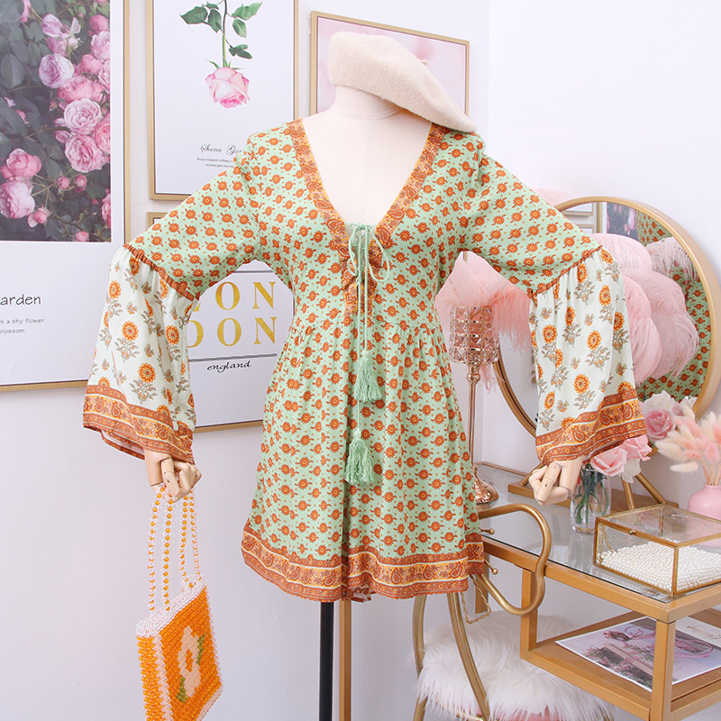 Új modell női overall V-nyakkal, zöld és narancs színben