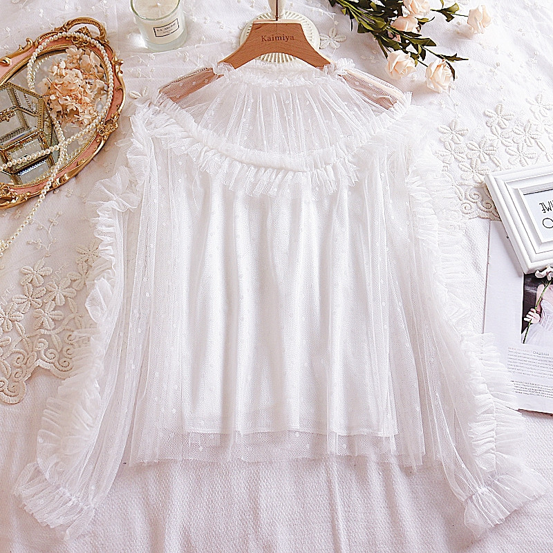 Csipke, csupasz vállú női ing több színben