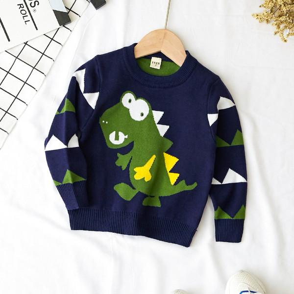 Нов модел детски пуловер в два цвята с апликация за момчета