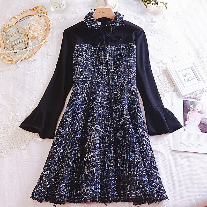 Modern női ruha cipzárral és hosszú ujjú három színben