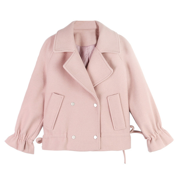 Palton de dama stilat cu decolteu spitz - model scurt in mai multe culori