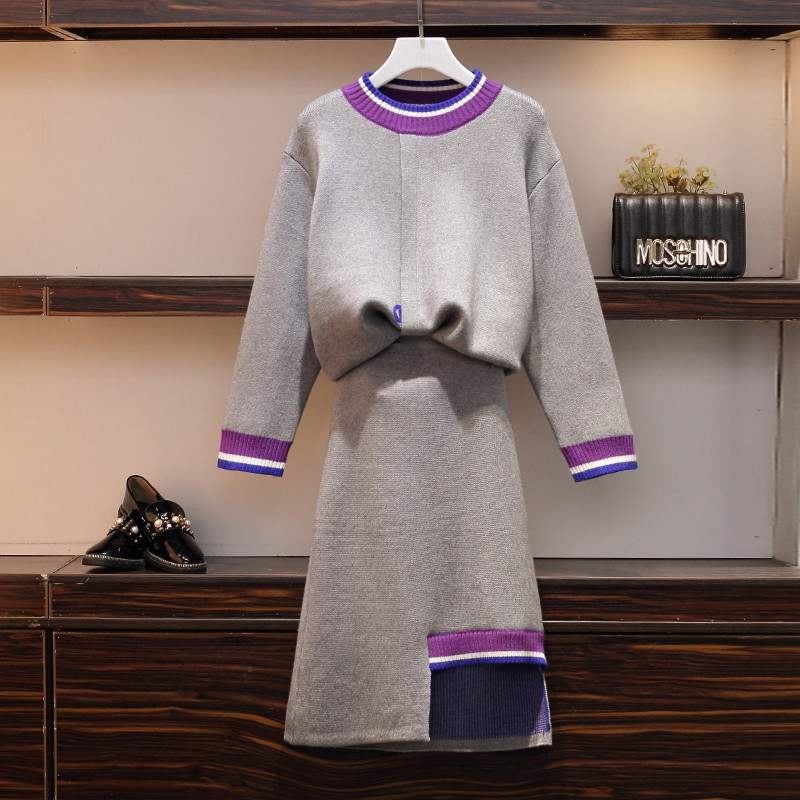 Aktuális női kétrészes szett szürke és kék színben