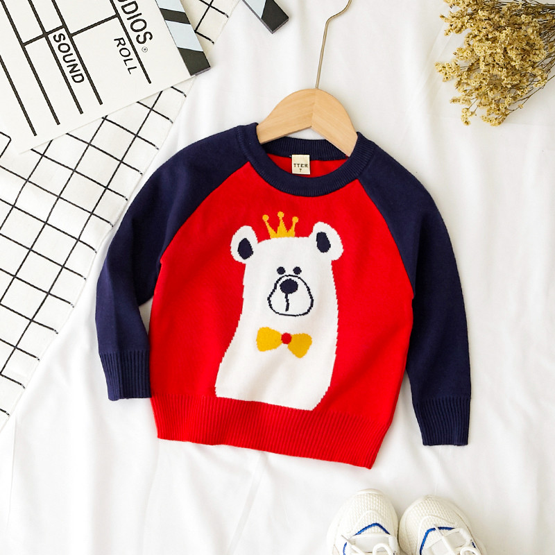 Pulover pentru copii pentru baieti in doua culori cu decolteu O