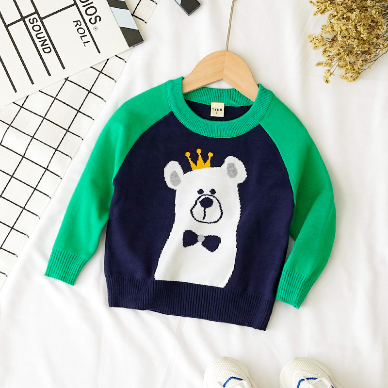 Pulover pentru copii pentru baieti in doua culori cu decolteu O