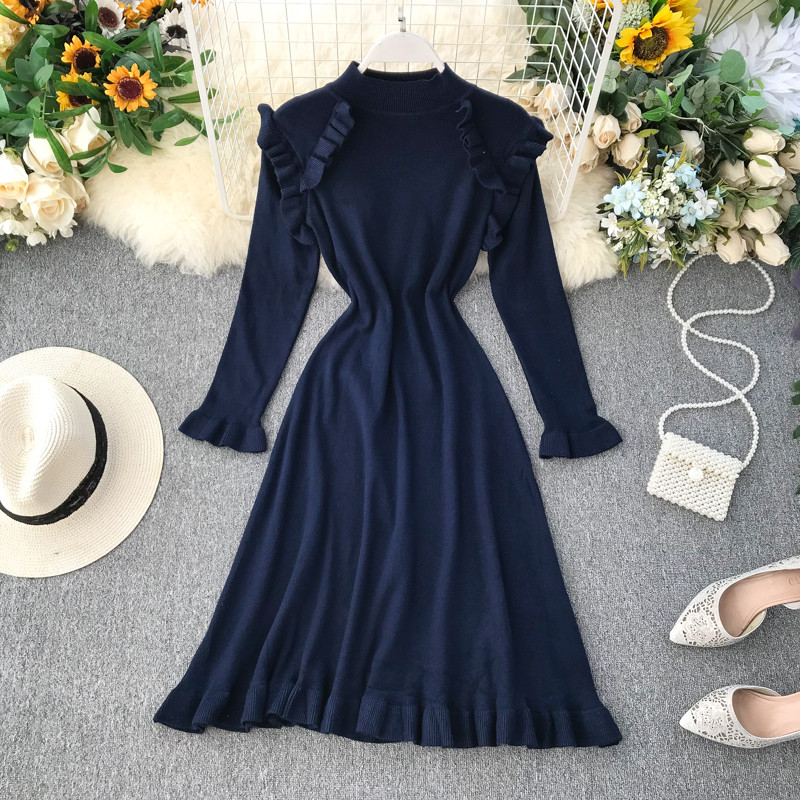 Modern női ruha O-nyakkal