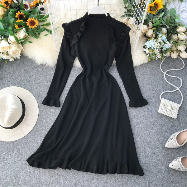 Modern női ruha O-nyakkal