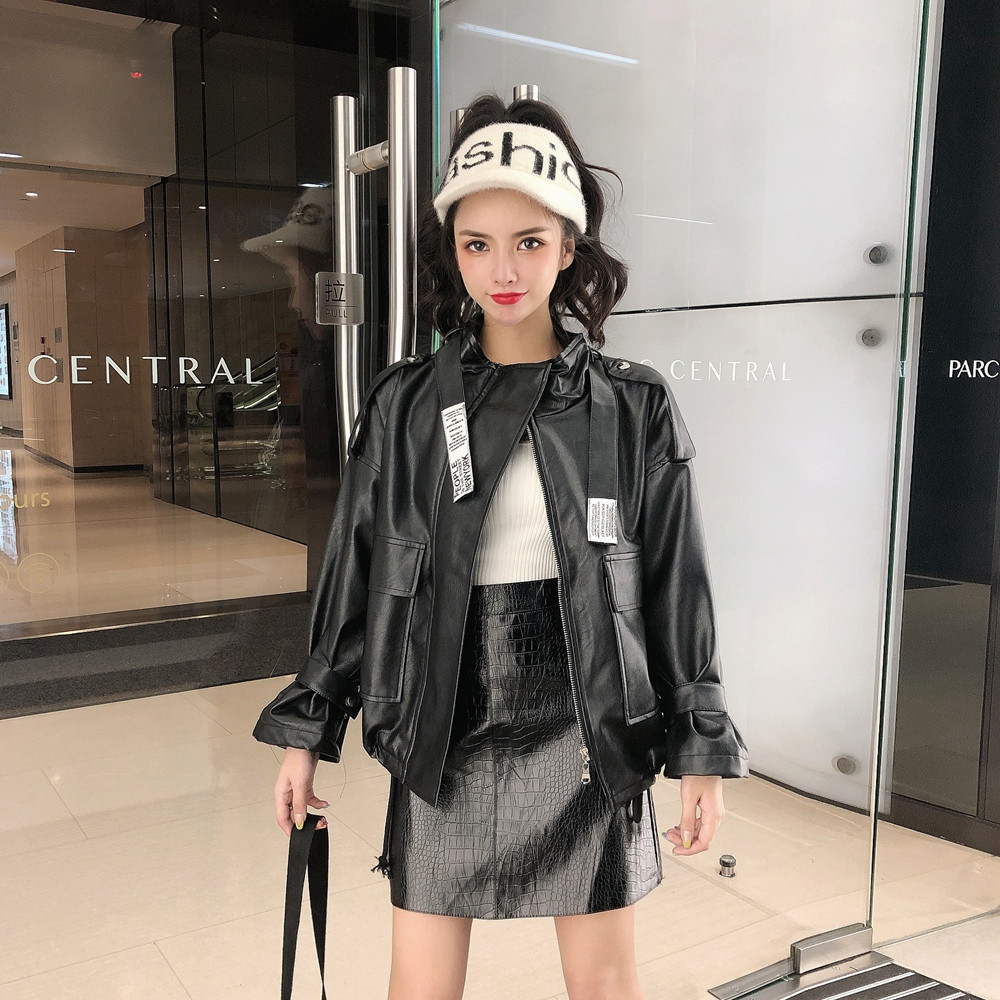 Új modell női bőrkabát eko bőrből - széles modell