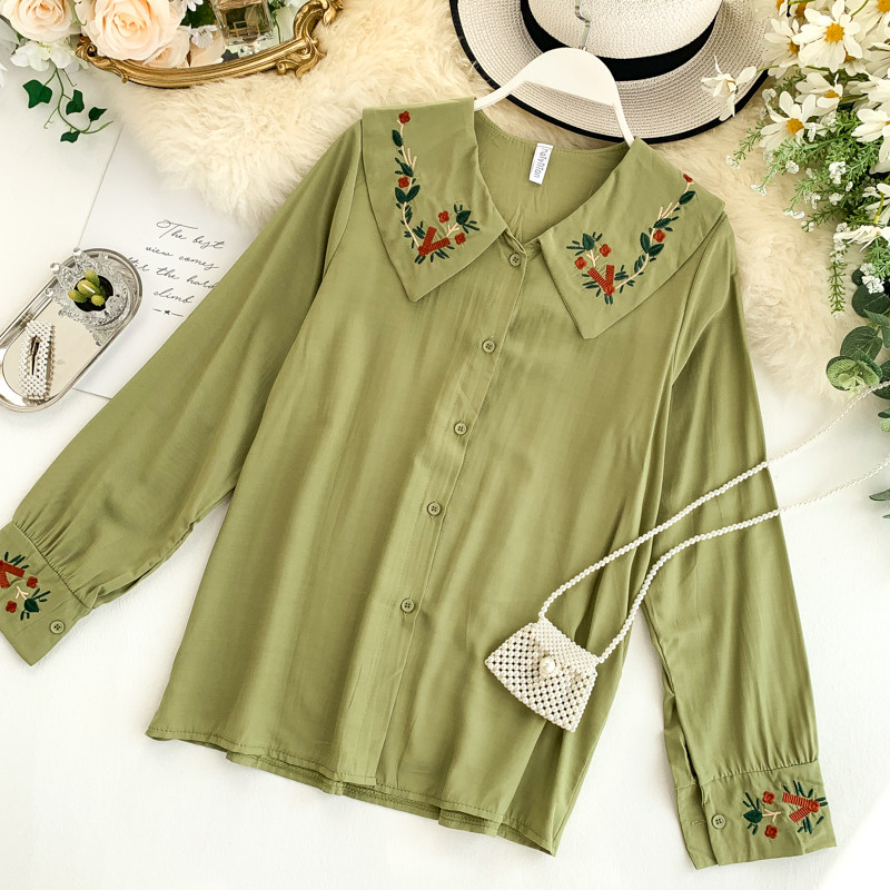 Modern női ing több színben hímzéssel