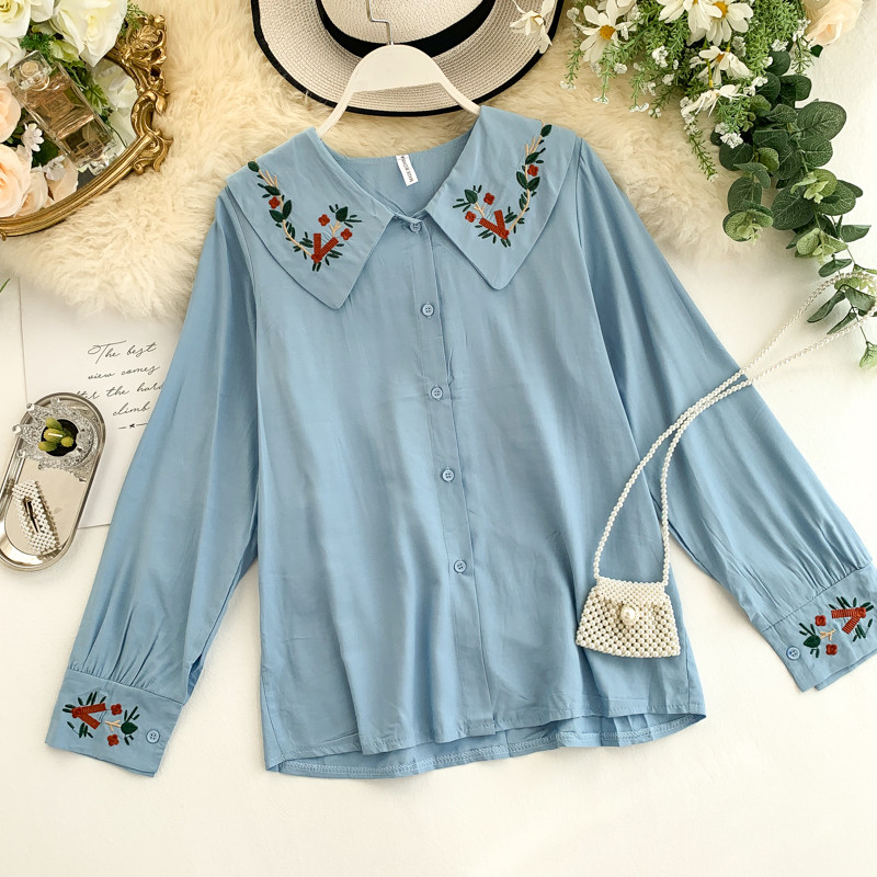 Modern női ing több színben hímzéssel