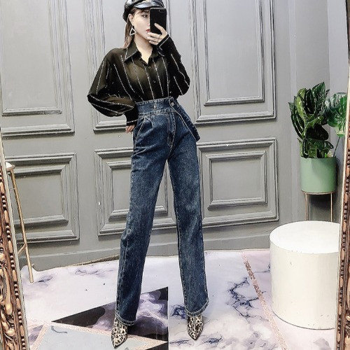 Női farmer magas derékkal - egyenes modell