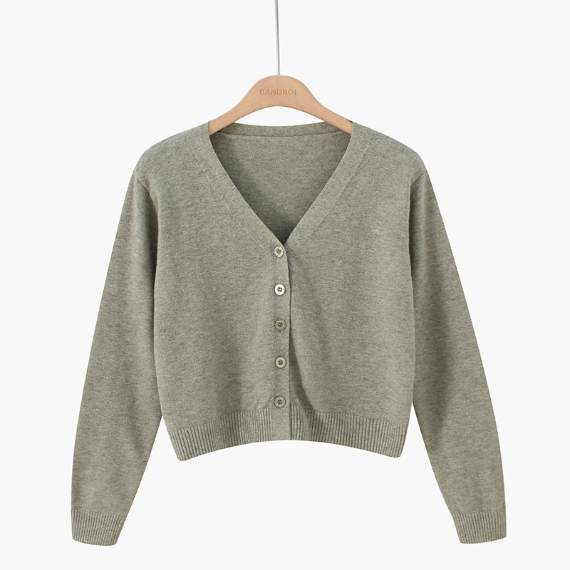 Cardigan de dama model nou cu nasturi si decolteu in V in mai multe culori