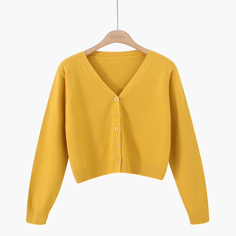 Cardigan de dama model nou cu nasturi si decolteu in V in mai multe culori