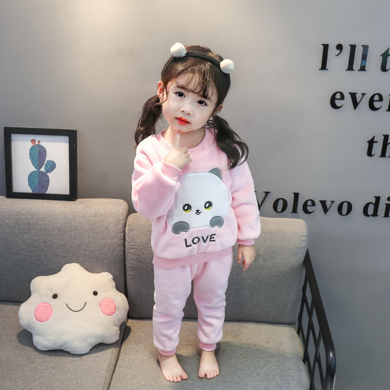 Gyermek pizsama lányoknak két színben hímzéssel