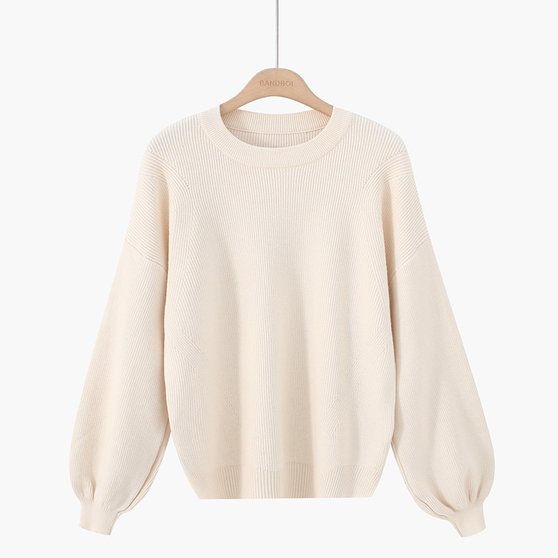 Μοντέρνο γυναικείο πουλόβερ  με λαιμόκοψη O - πολλά χρώματα