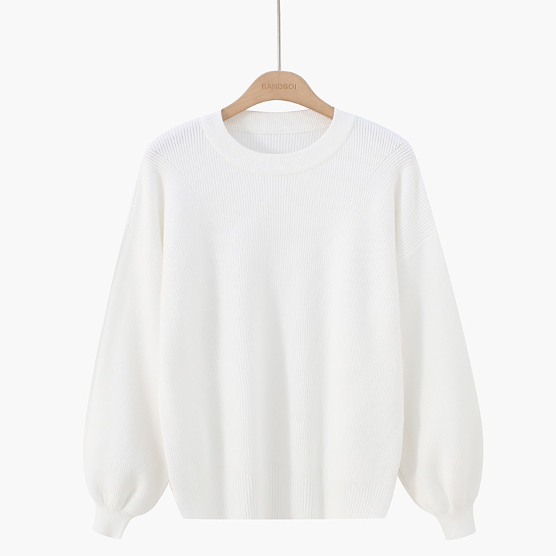 Μοντέρνο γυναικείο πουλόβερ  με λαιμόκοψη O - πολλά χρώματα