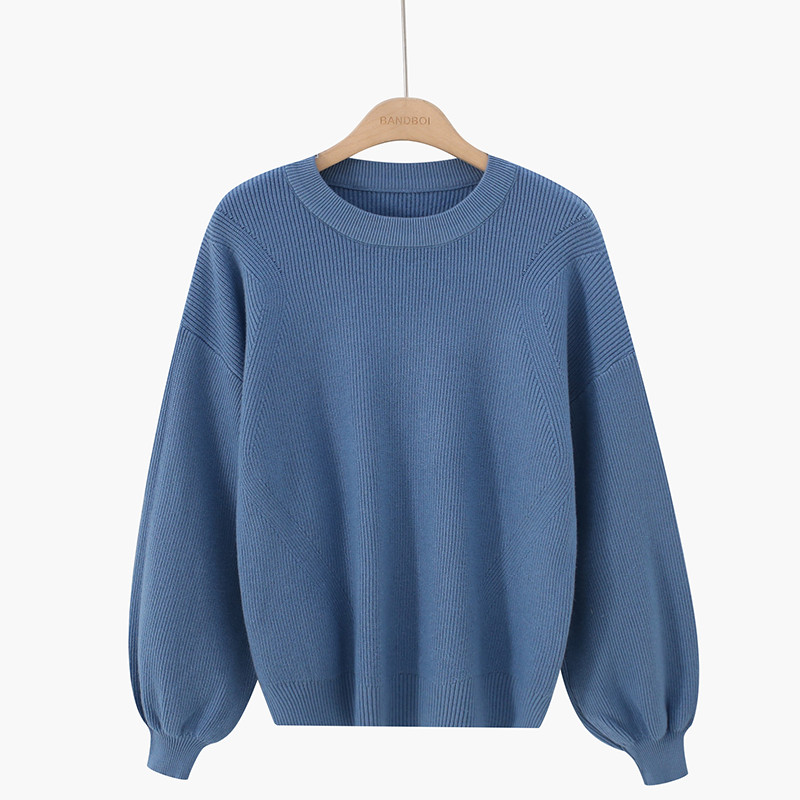 Μοντέρνο γυναικείο πουλόβερ  με λαιμόκοψη O - πολλά χρώματα