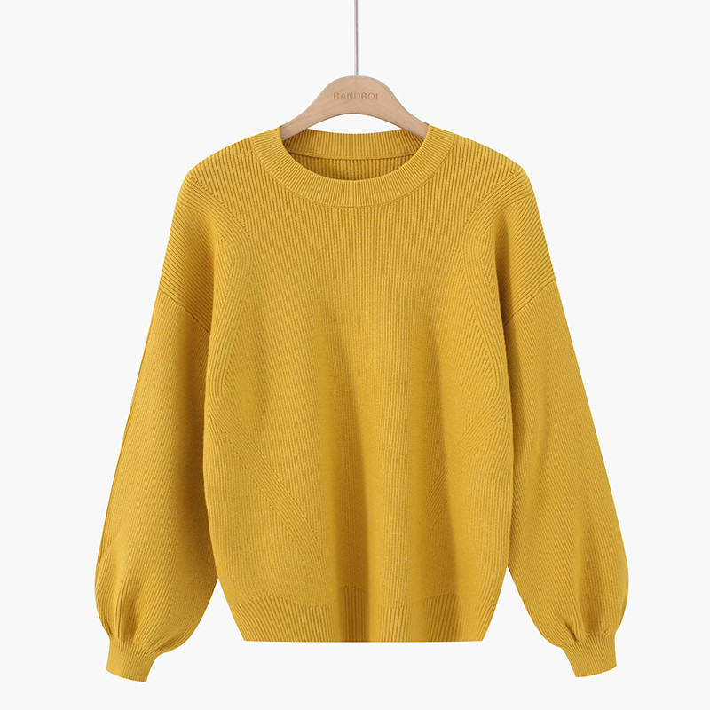 Μοντέρνο γυναικείο πουλόβερ  με λαιμόκοψη O - πολλά χρώματα