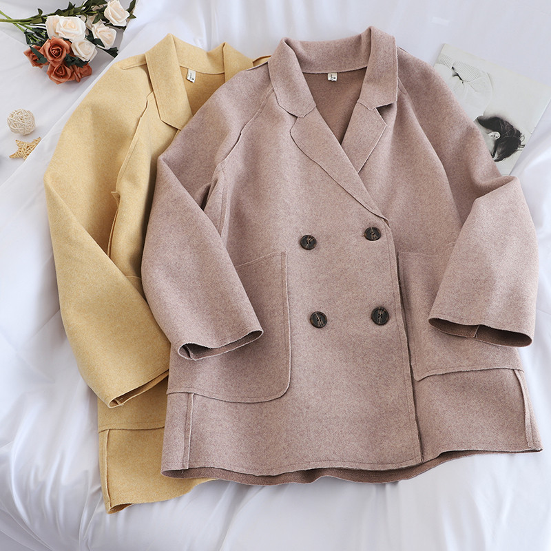 Есенно дамско сако с джобове в бежов, розов и жълт цвят