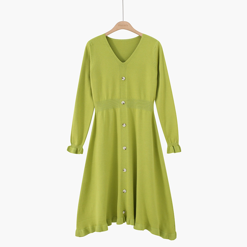 Μοντέρνο γυναικείο ασύμμετρο φόρεμα με μακριά μανίκια σε διάφορα χρώματα