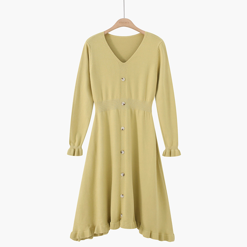 Μοντέρνο γυναικείο ασύμμετρο φόρεμα με μακριά μανίκια σε διάφορα χρώματα