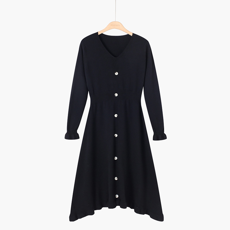 Μοντέρνο γυναικείο ασύμμετρο φόρεμα με μακριά μανίκια σε διάφορα χρώματα