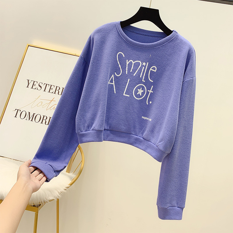 Μοντέρνα γυναικεία μπλούζα με επιγραφή με μακρύ μανίκι